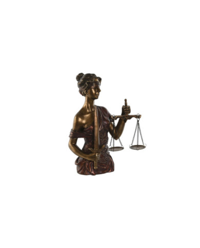 FIGURA RESINA 24,5X14X33,5 JUSTICIA COBRE