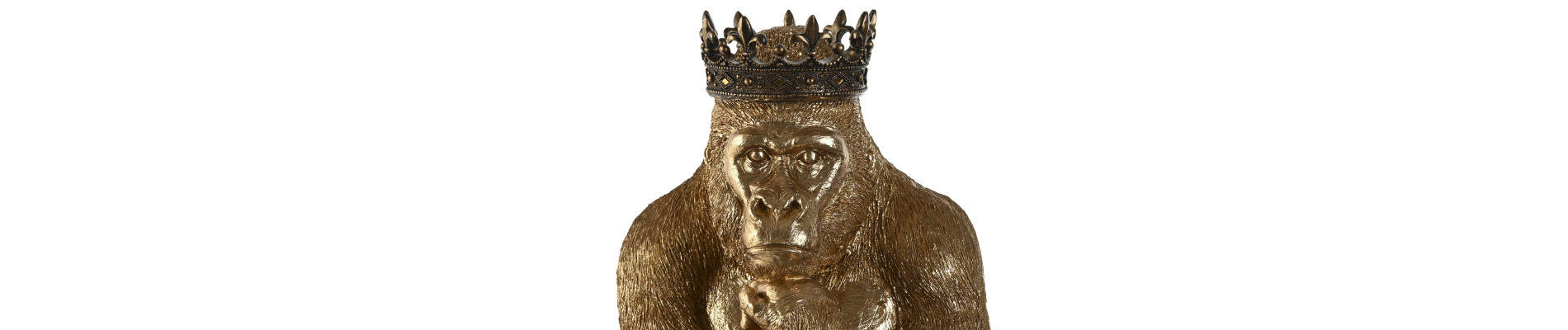FIGURA RESINA 42,5X36X52 GORILA DORADO