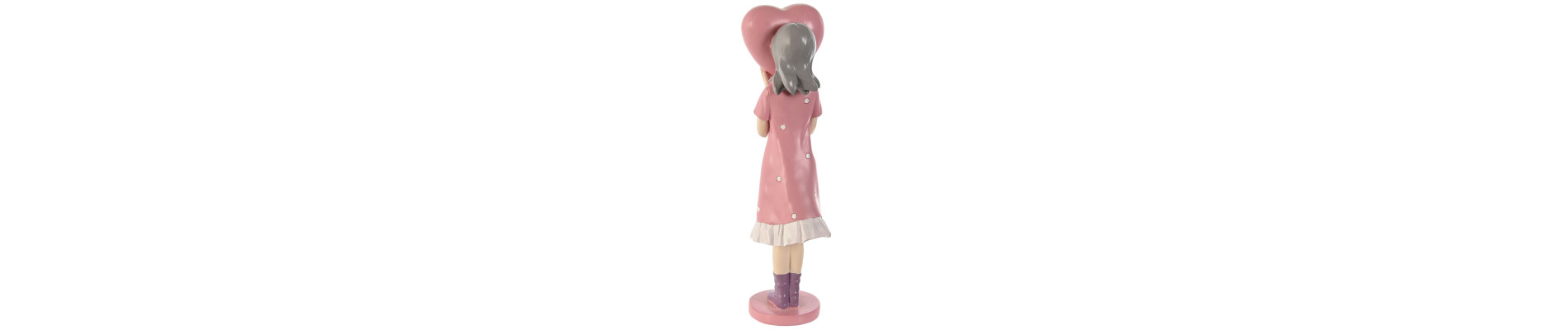 FIGURA RESINA 10X8,5X31 CHICA CORAZON ROSA