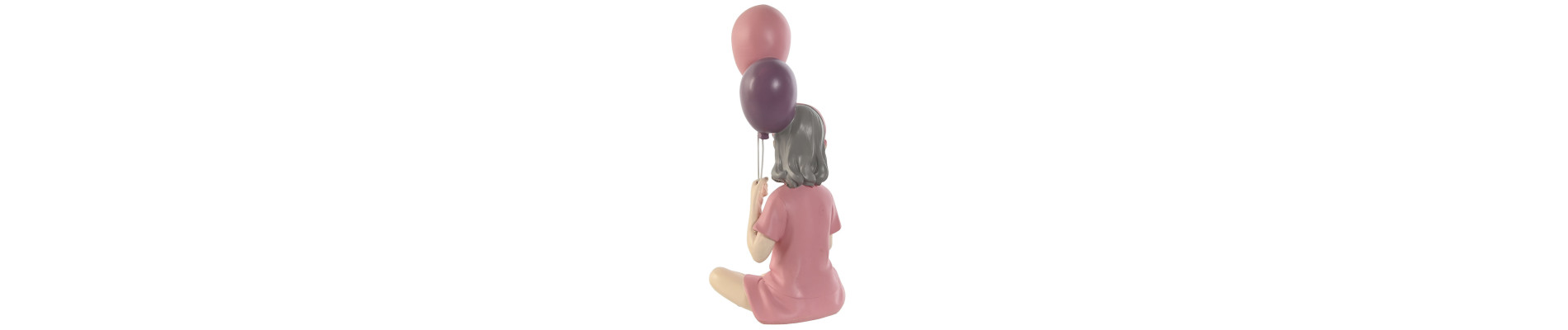 FIGURA RESINA 10,5X7,5X21 CHICA GLOBOS ROSA