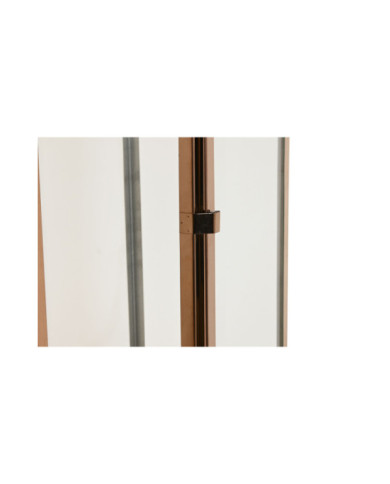FAROLA SET 2 METAL CRISTAL 20X20X55 DORADO ROSADO