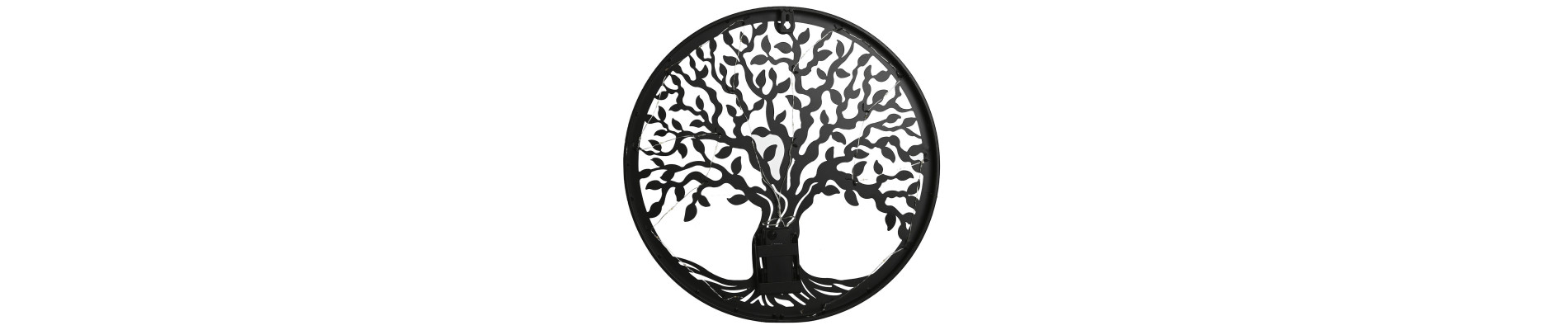 DECORACION PARED LED METAL 40X1X40 ARBOL NEGRO