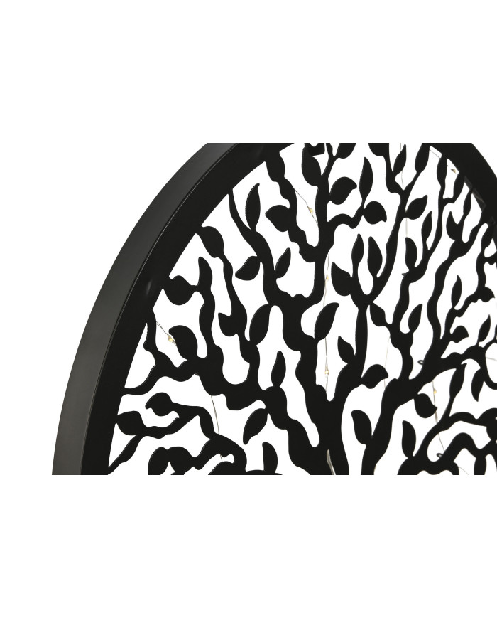 DECORACION PARED LED METAL 40X1X40 ARBOL NEGRO