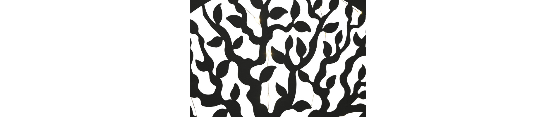 DECORACION PARED LED METAL 40X1X40 ARBOL NEGRO