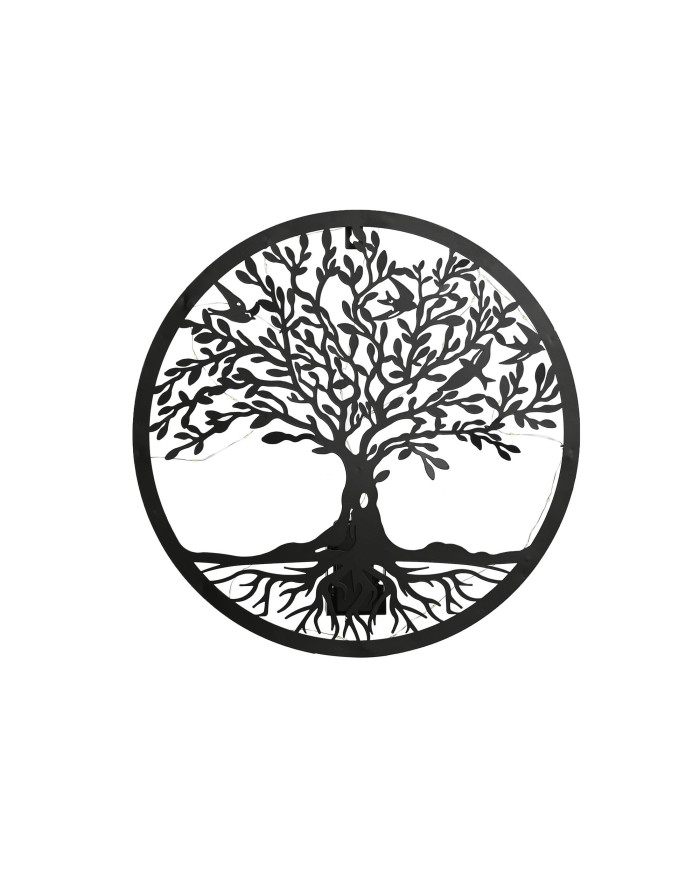 DECORACION PARED LED METAL 40X1X40 ARBOL NEGRO