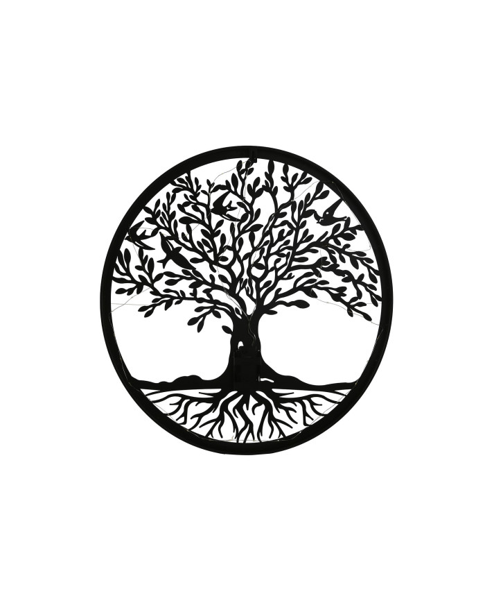 DECORACION PARED LED METAL 60X1X60 ARBOL NEGRO