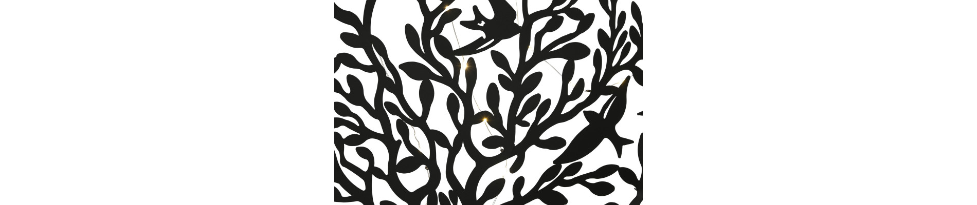 DECORACION PARED LED METAL 60X1X60 ARBOL NEGRO