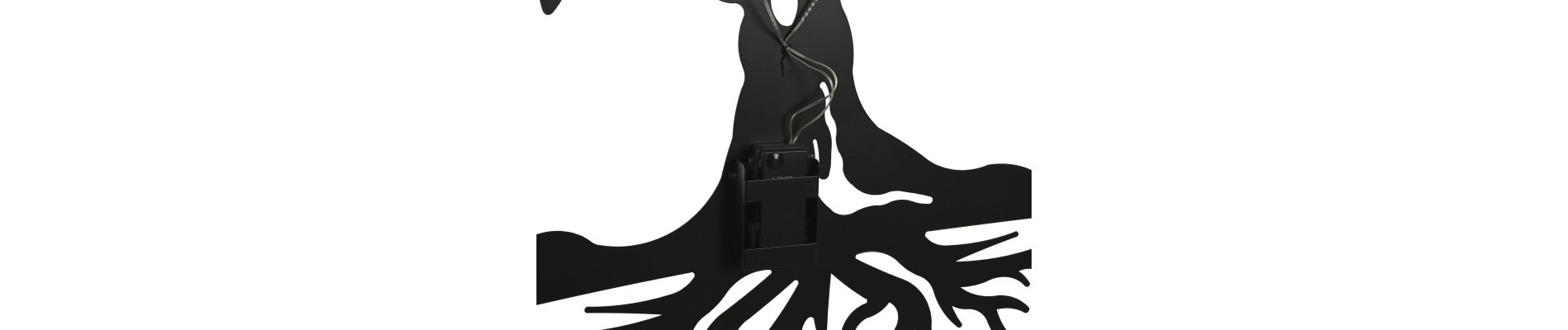 DECORACION PARED LED METAL 100X1X100 ARBOL NEGRO