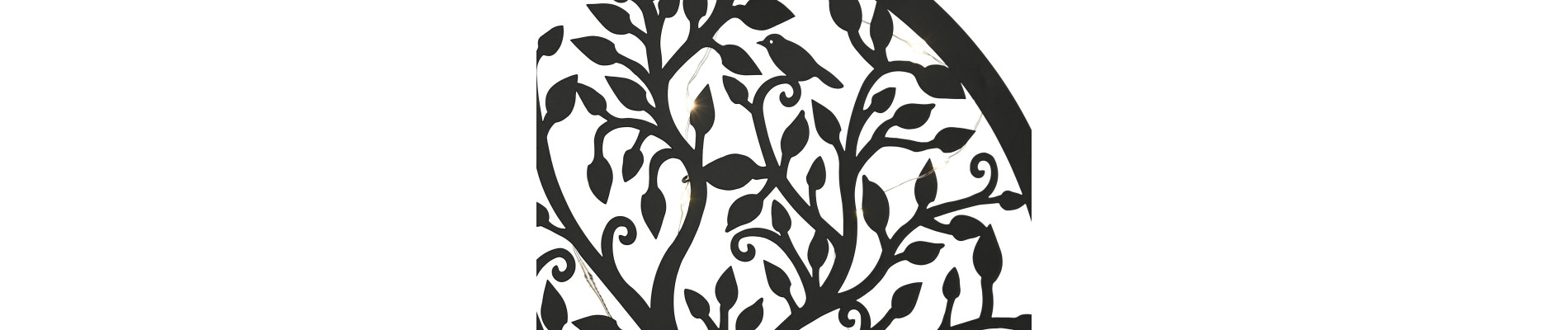 DECORACION PARED LED METAL 40X1X40 ARBOL NEGRO
