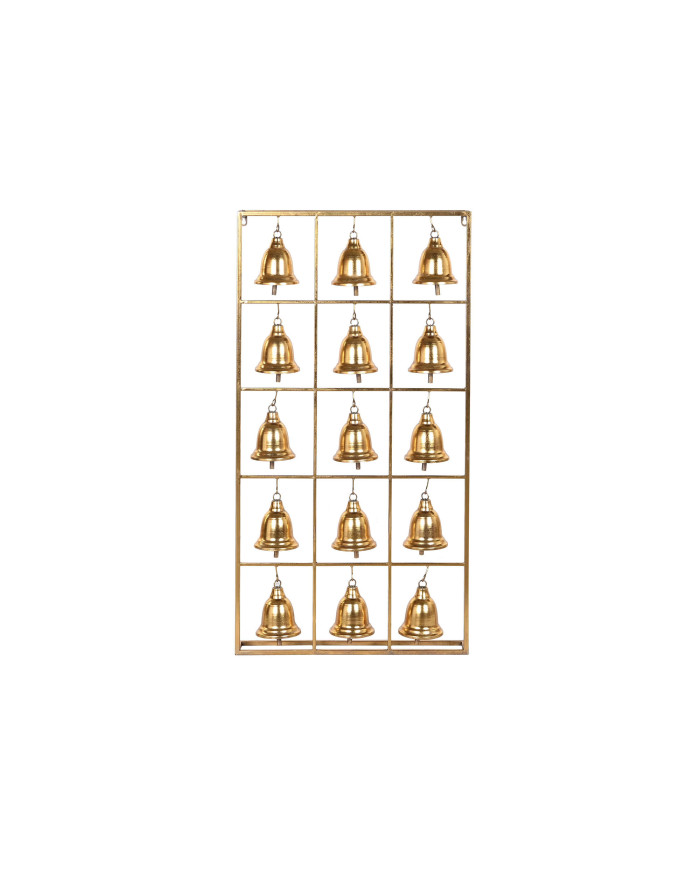 DECORACION PARED METAL 50X10X97 CAMPANAS DORADO