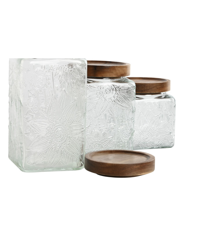 BOTE SET 3 CRISTAL 9,5X9,5X17,5 1L, 500ML/750ML