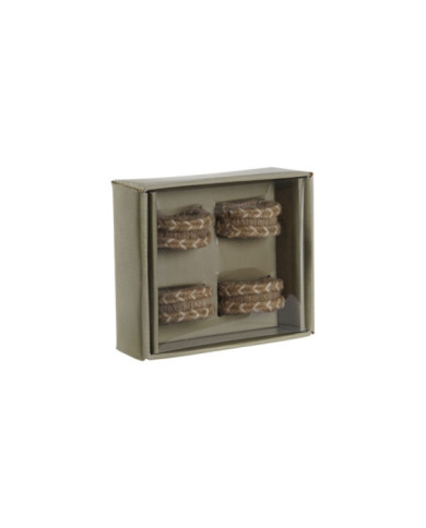 SERVILLETERO SET 4 YUTE MANGO 6X3X6 NATURAL