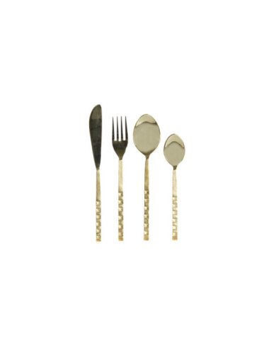CUBERTERIA SET 16 INOX 4,5X1,5X21 RELIEVE DORADO