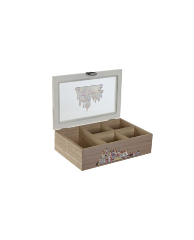 CAJA INFUSIONES MDF 23X15X7 CASITAS 2 SURT.