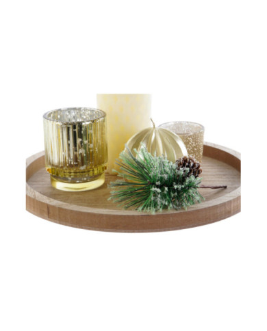 VELA SET 6 CRISTAL MDF 27X27X2 BANDEJA DORADO