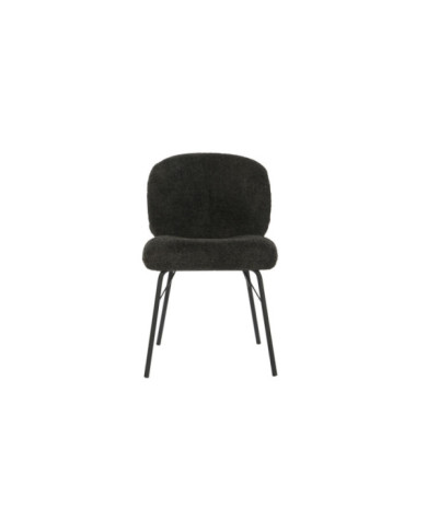 SILLA POLIESTER METAL 52X60X80 BOUCLE NEGRO