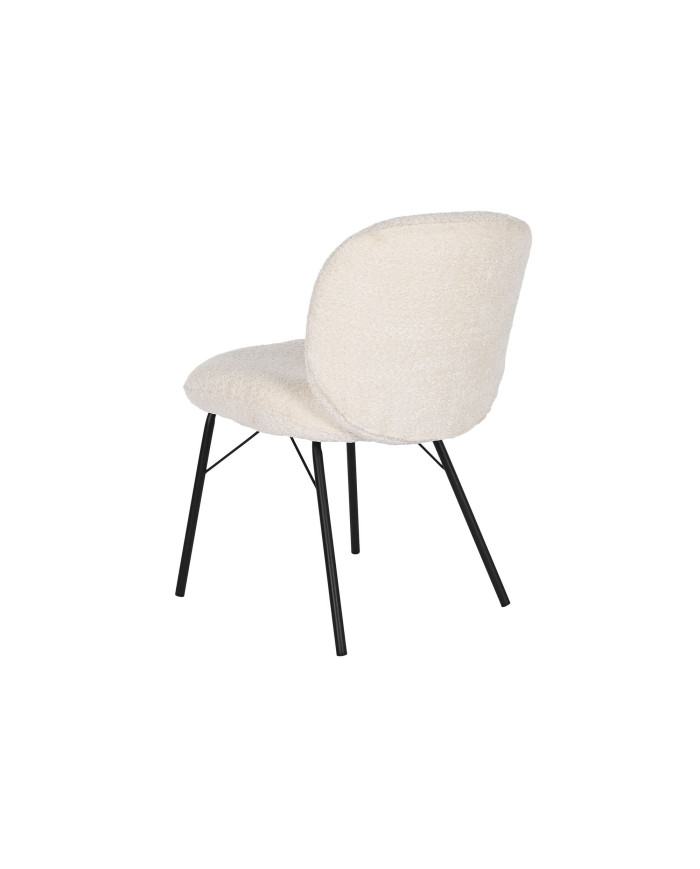 SILLA POLIESTER METAL 52X60X80 BOUCLE CREMA