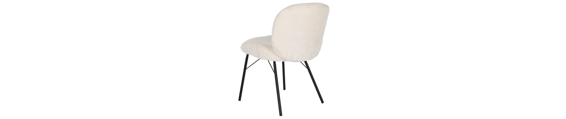 SILLA POLIESTER METAL 52X60X80 BOUCLE CREMA