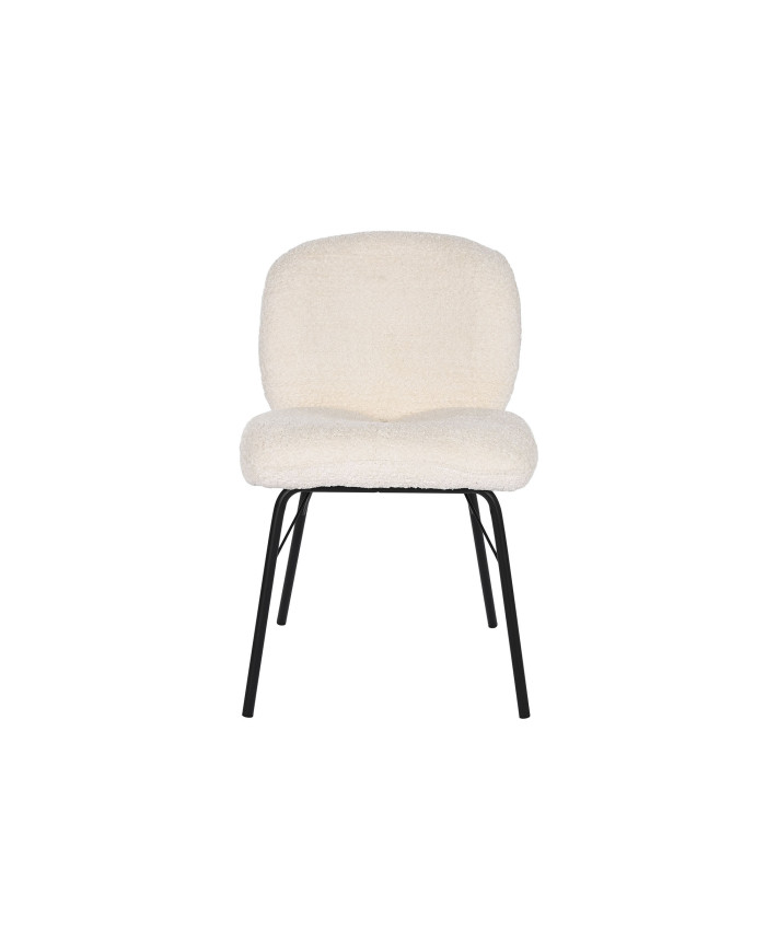 SILLA POLIESTER METAL 52X60X80 BOUCLE CREMA