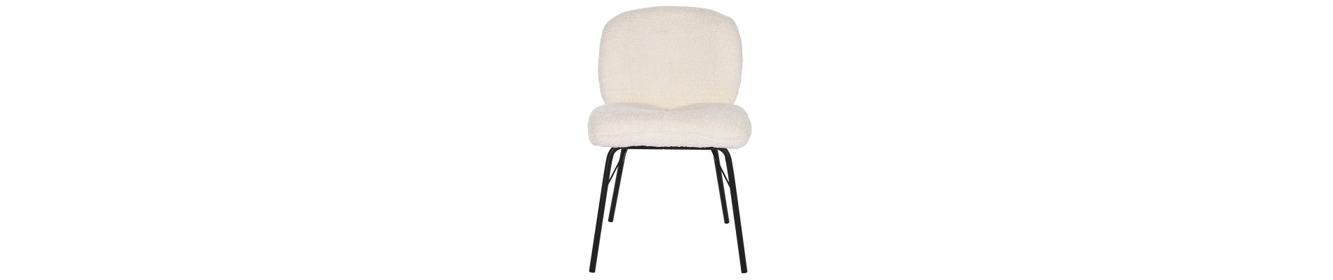 SILLA POLIESTER METAL 52X60X80 BOUCLE CREMA