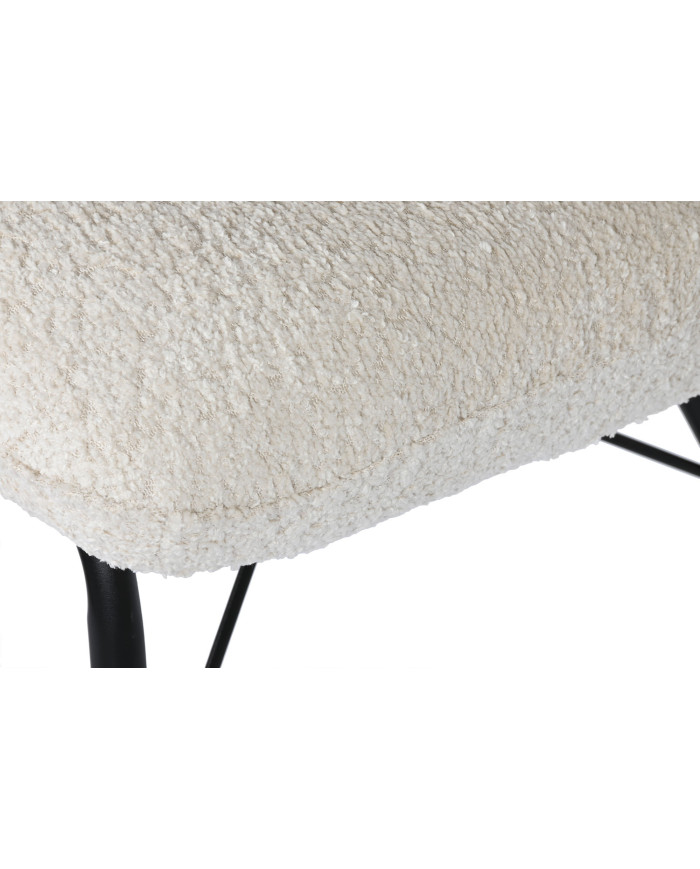 SILLA POLIESTER METAL 52X60X80 BOUCLE CREMA