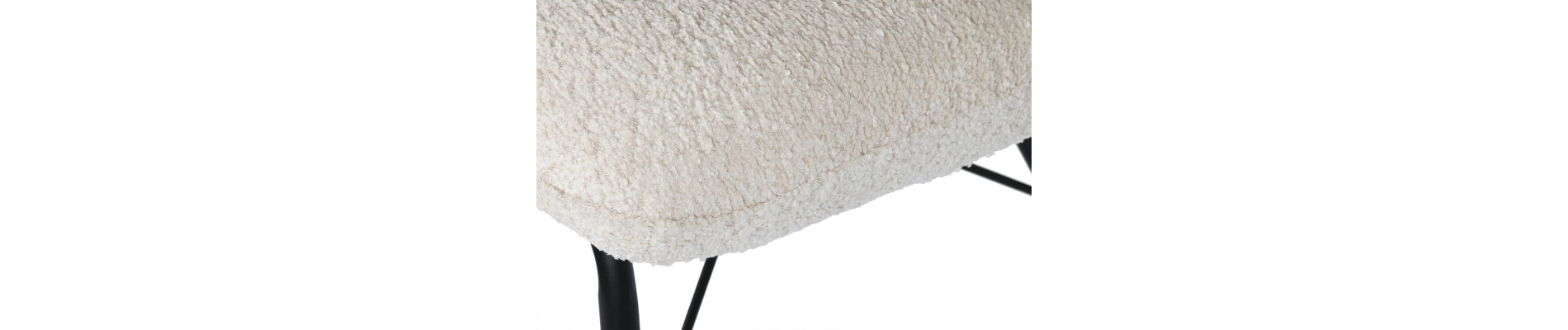 SILLA POLIESTER METAL 52X60X80 BOUCLE CREMA