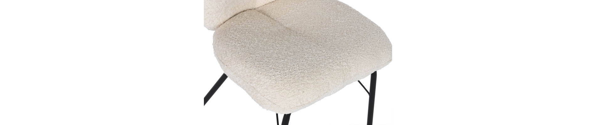 SILLA POLIESTER METAL 52X60X80 BOUCLE CREMA