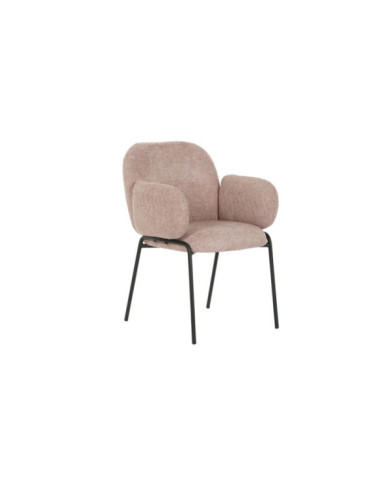 SILLA POLIESTER METAL 60X62X88 BOUCLE ROSA