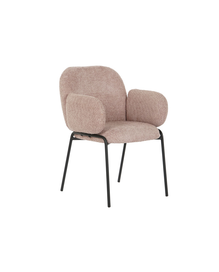 SILLA POLIESTER METAL 60X62X88 BOUCLE ROSA