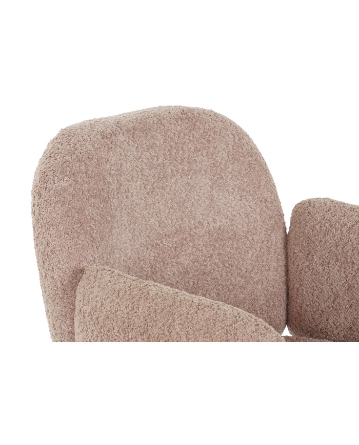SILLA POLIESTER METAL 60X62X88 BOUCLE ROSA