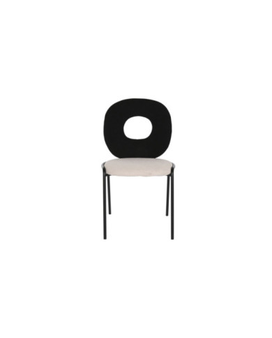 SILLA POLIESTER METAL 50X60X84 BOUCLE NEGRO