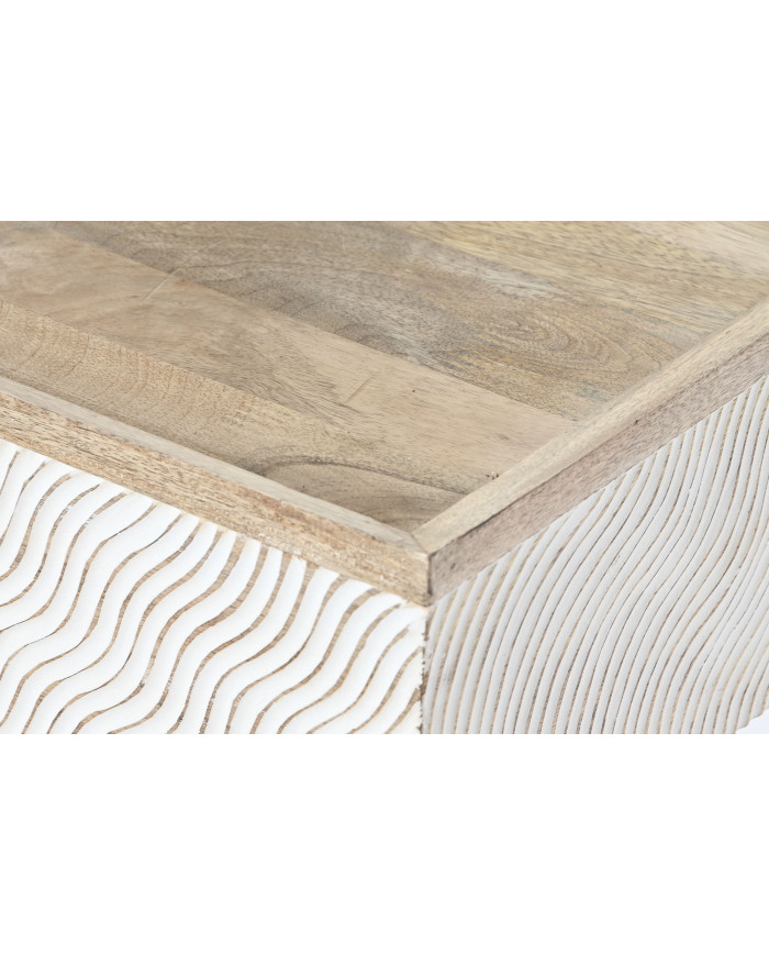 MESA CENTRO MANGO METAL 120X60X57 ONDAS MARRON