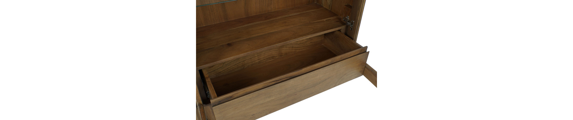 VITRINA ACACIA CRISTAL 100X42,5X190 MARRON OSCURO