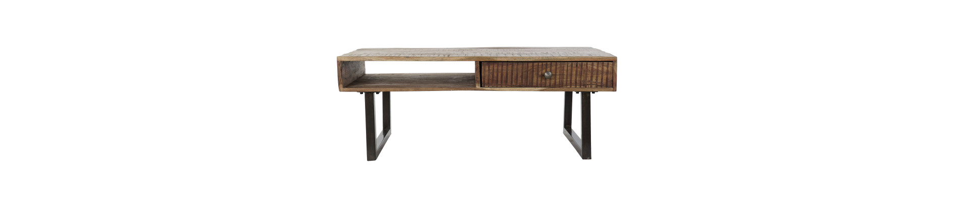 MESA CENTRO MANGO METAL 118X65X45 MARRON