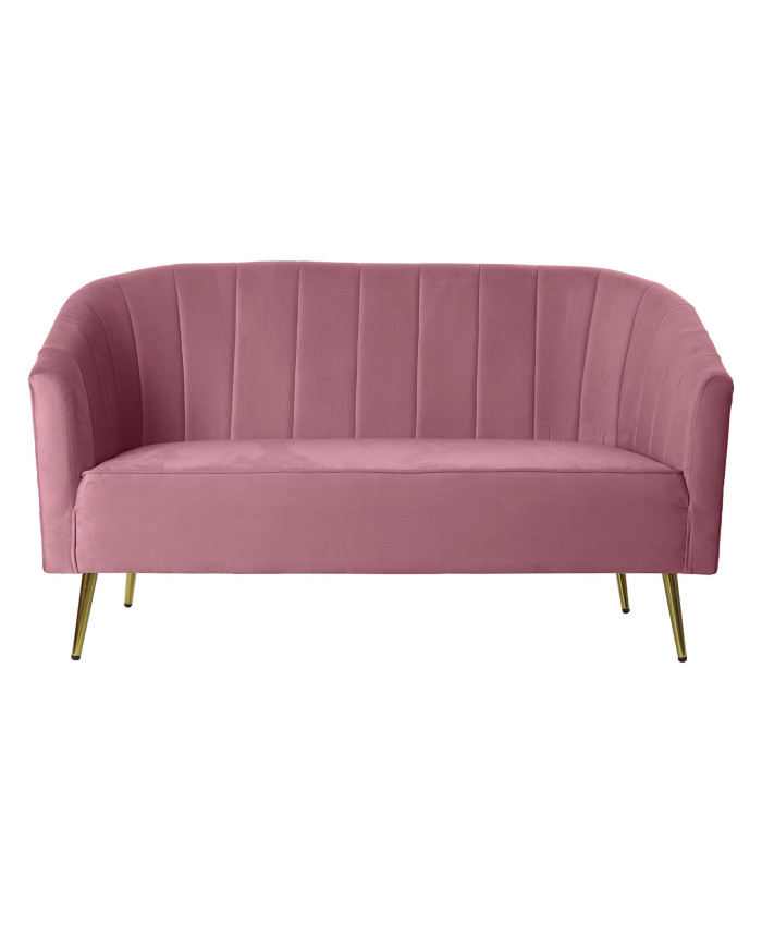 SOFA POLIESTER METAL 140X77X81 ROSA