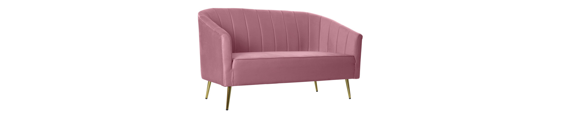 SOFA POLIESTER METAL 140X77X81 ROSA