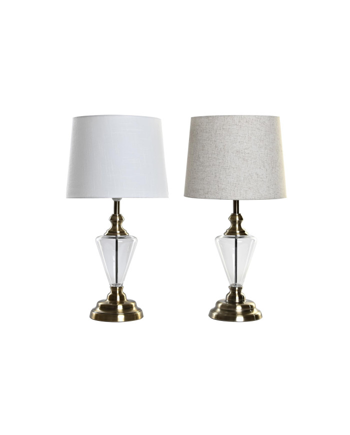 LAMPARA SOBREMESA CRISTAL METAL 35X35X69 2 SURT.
