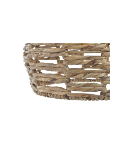 PANTALLA FIBRA METAL 45X45X30 LAMPARA TRENZADO