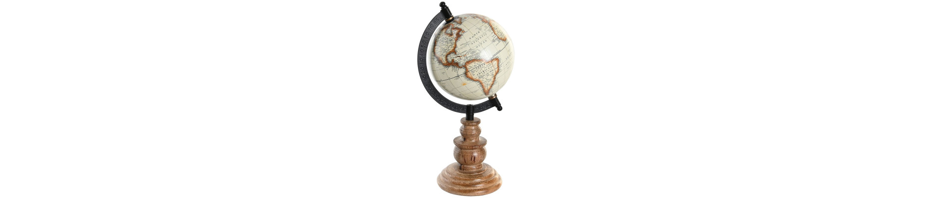GLOBO TERRAQUEO ALUMINIO PVC 13X11X21 DORADO