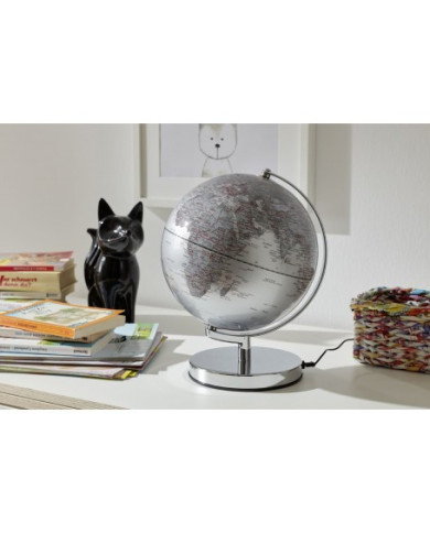 GLOBO TERRESTRE CON LUZ EMFORM Ø 25 CMS. TERRA SILVER LIGHT