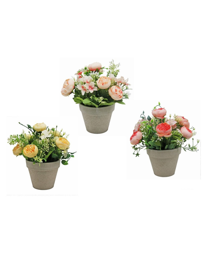 MACETA PEONIAS SURTIDAS DE 28CM H