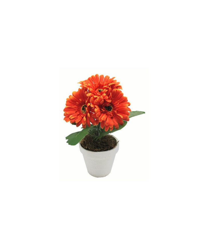 MACETA GERBERA NARANJA 28 CM