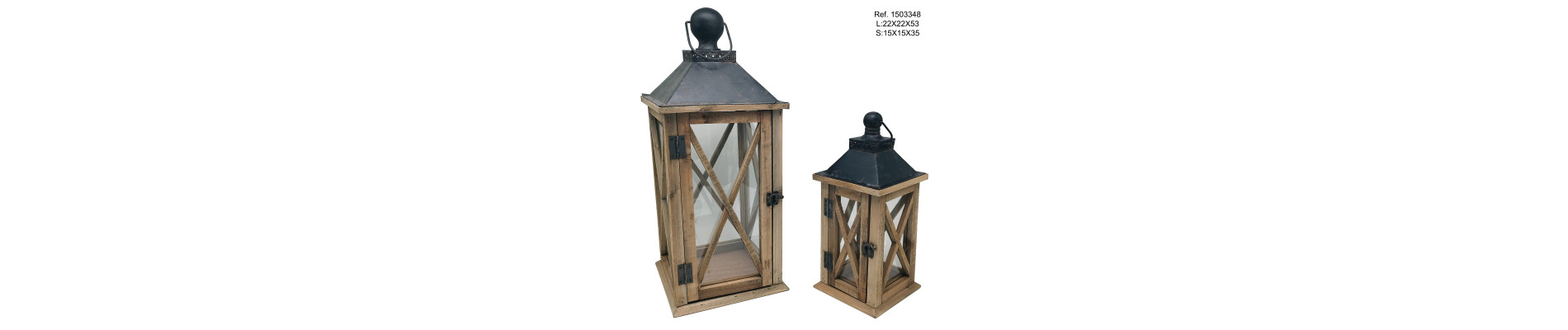 SET DOS CANDELABROS UNO DE MESA Y OTRO DE SUELO 22X55CM MARRËN DECAPADO