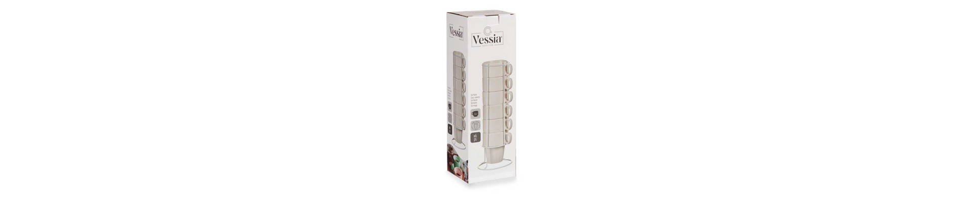 SET 6 TAZAS PORCELANA APILABLE BLANCO 36CL C SUPOR