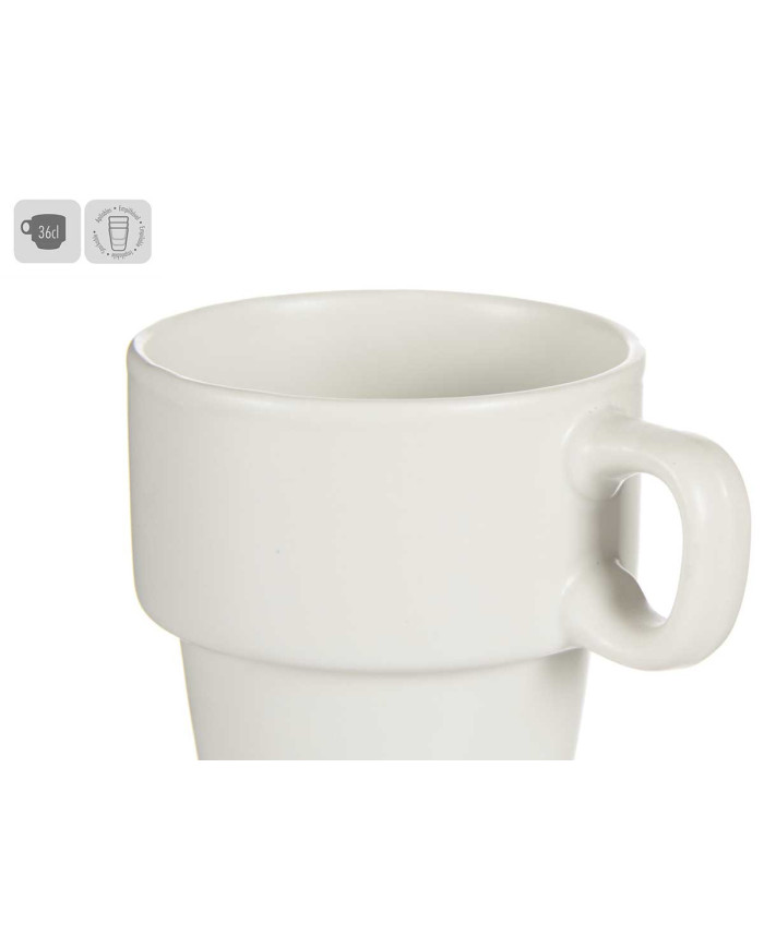 TAZA DESAYUNO PORCELANA APILABLE BLANCO 36CL