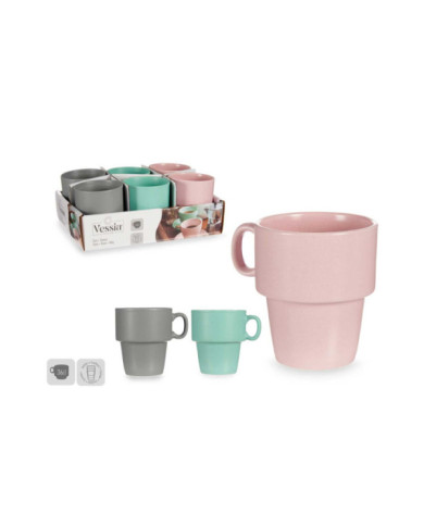 TAZA DESAYUNO PORCELANA APILABLE COLORES 36CL
