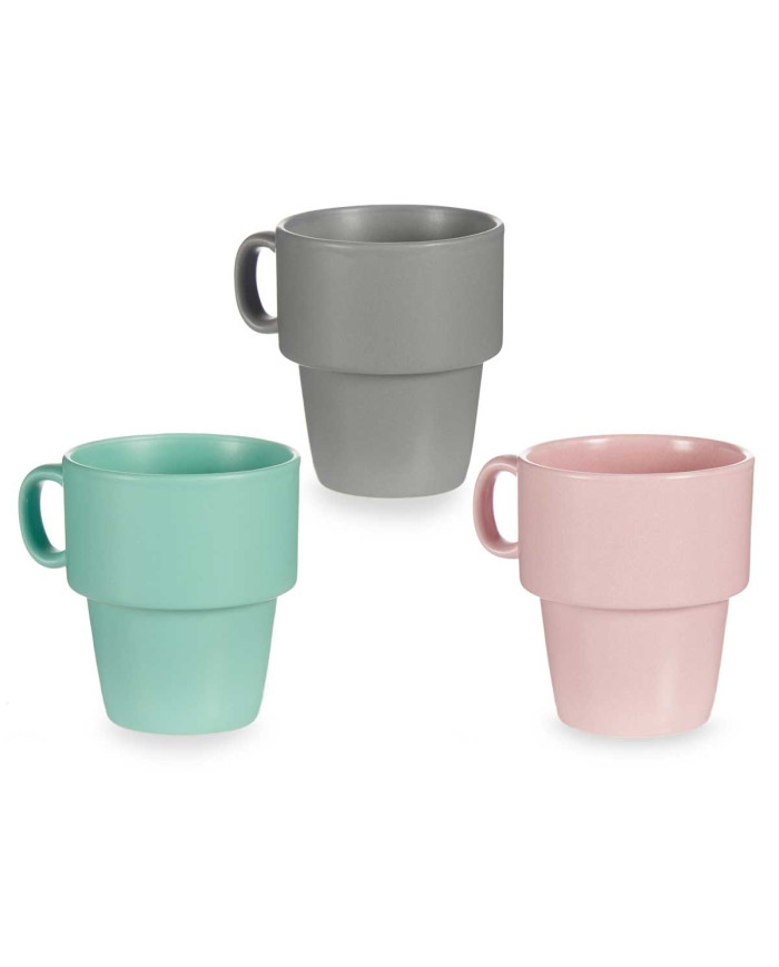TAZA DESAYUNO PORCELANA APILABLE COLORES 36CL
