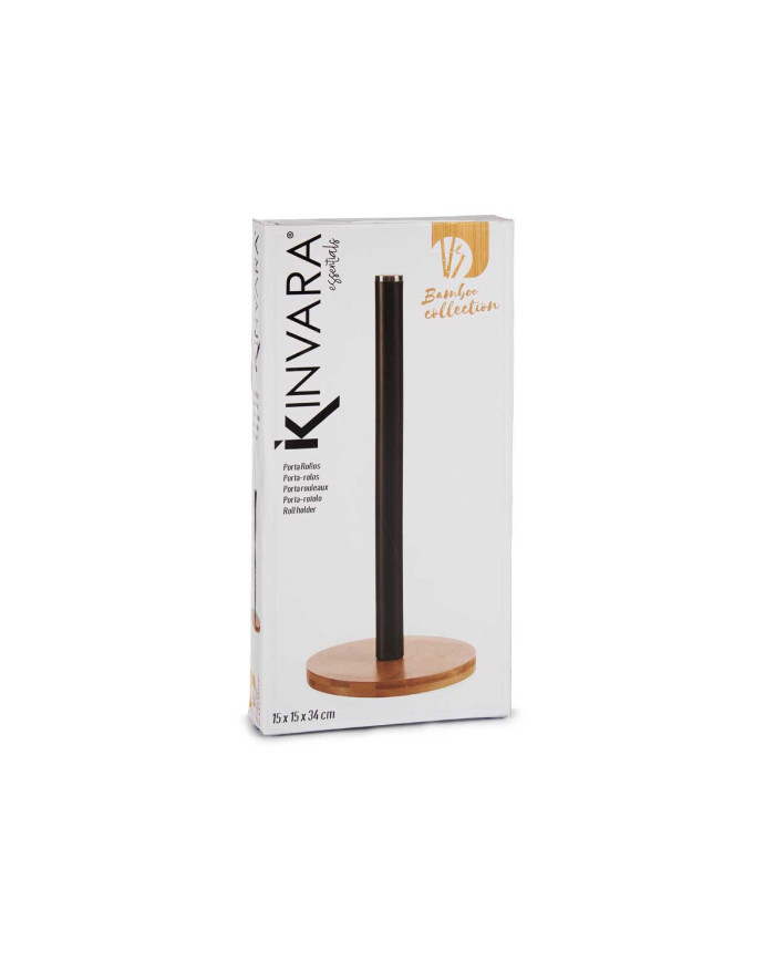 PORTARROLLOS BAMBU METAL NEGRO MATE