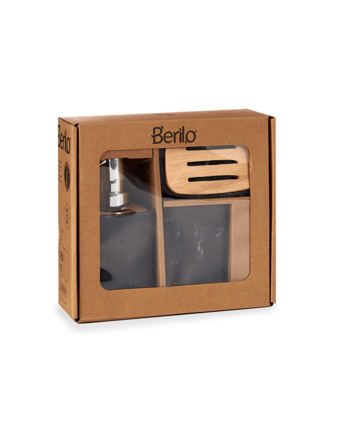 SET BAÑO PLASTICO BAMBU NEGRO
