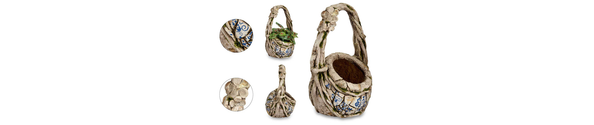 CESTA POLIRESINA RUSTICA PARA JARDIN 34,5CM